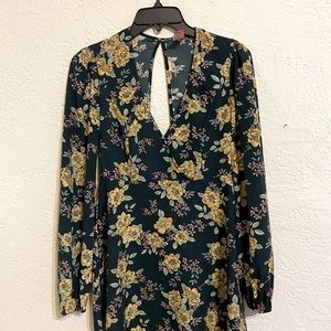 Divinas Mini Boho green flower dress